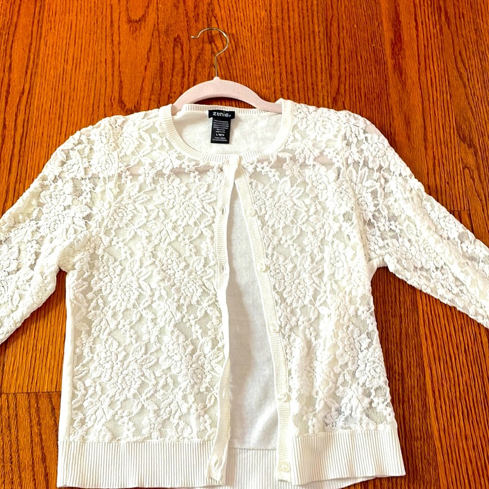 White lace cardigan!